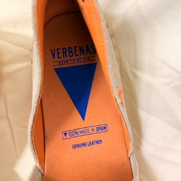 Verbenas Carmen Soft Suede Leather Taupe Slide On D'Orsay Espadrille Flats EU 41 - Picture 4 of 5